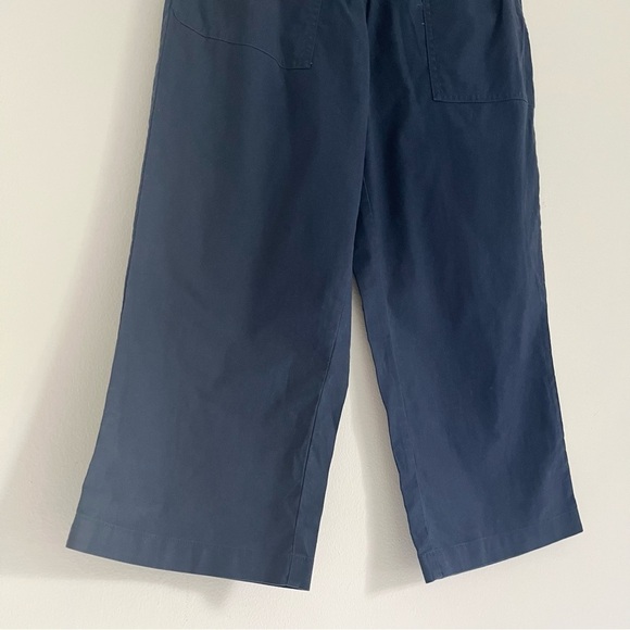 NWT L.L. Bean Women’s Sunwashed Canvas Crop Pants Drawstring Navy Blue XS Petite - Picture 6 of 9